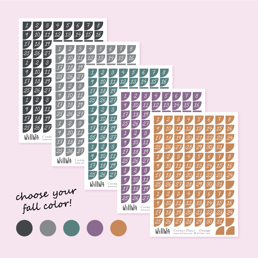 Halloween Corner Date Stickers - Design by Willwa