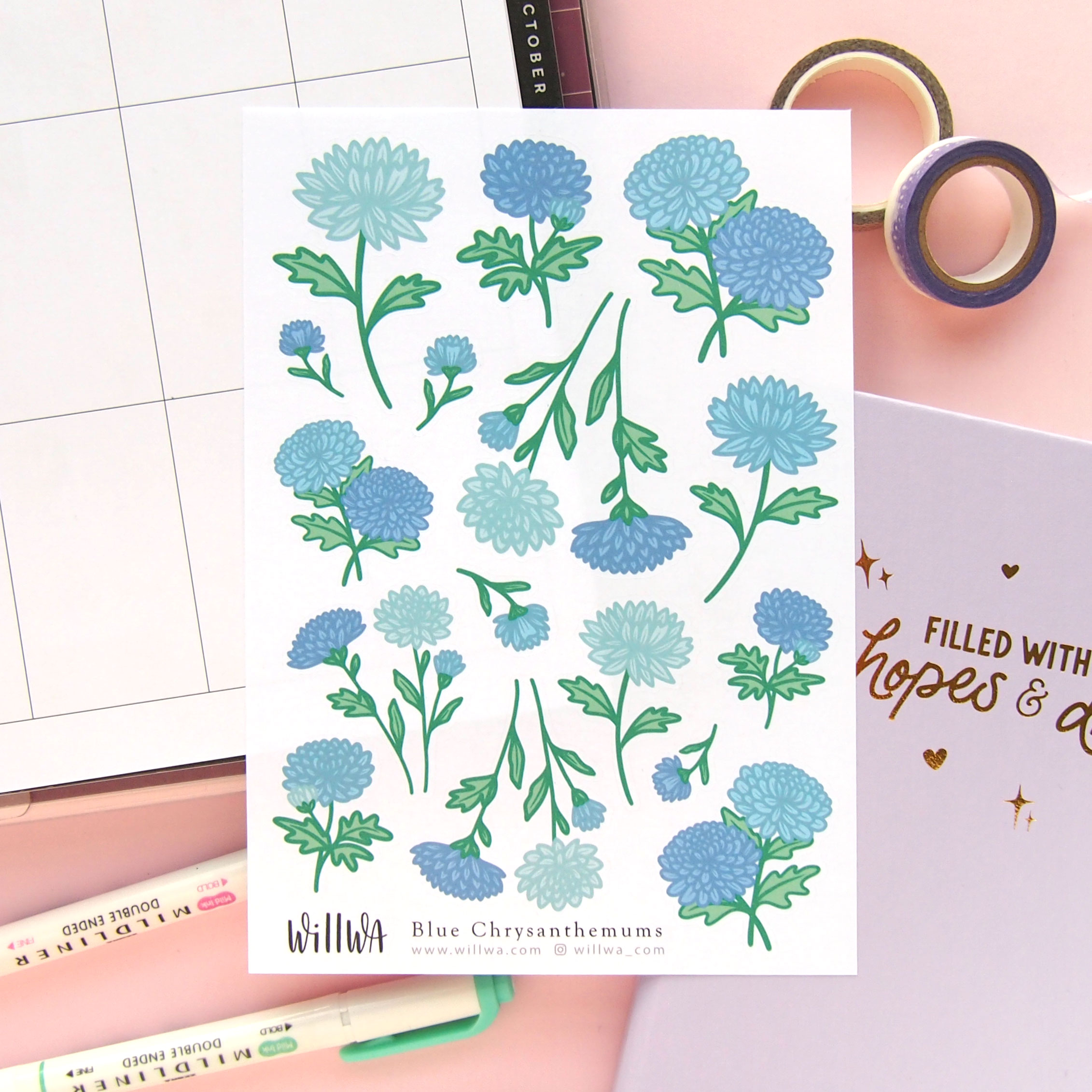 November Flower Sticker Bundle - Design by Willwa