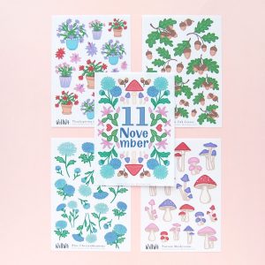 November Flower Sticker Bundle - Design by Willwa