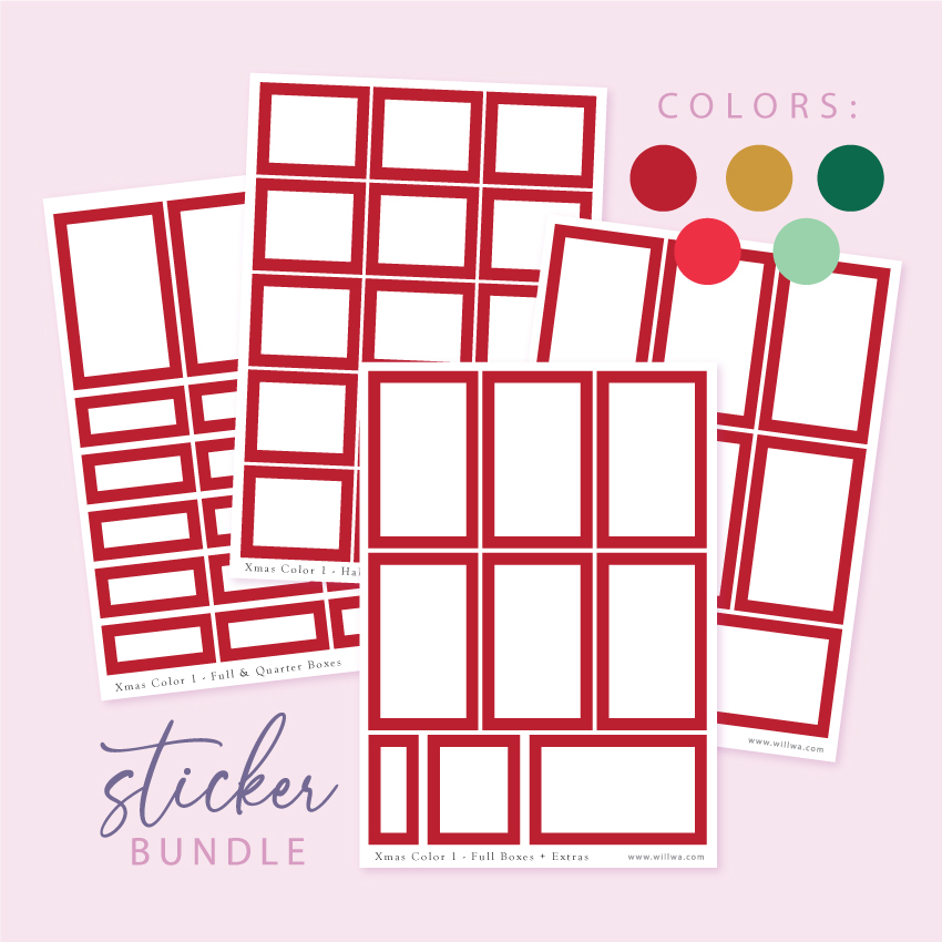 Christmas Boxes Sticker Bundle - Design by Willwa