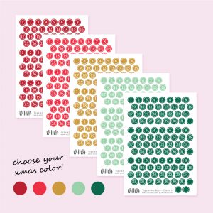 Christmas Typewriter Key Date Stickers - Design by Willwa
