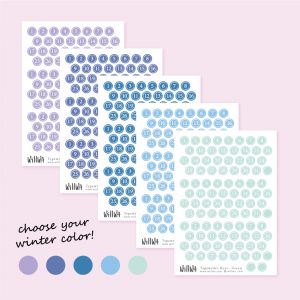 Winter Typewriter Key Date Stickers - Design by Willwa