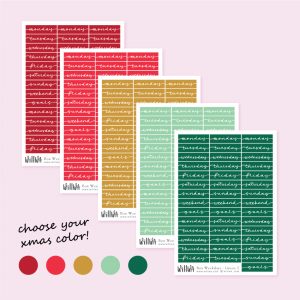 Christmas Box Weekdays Stickers - Design by Willwa