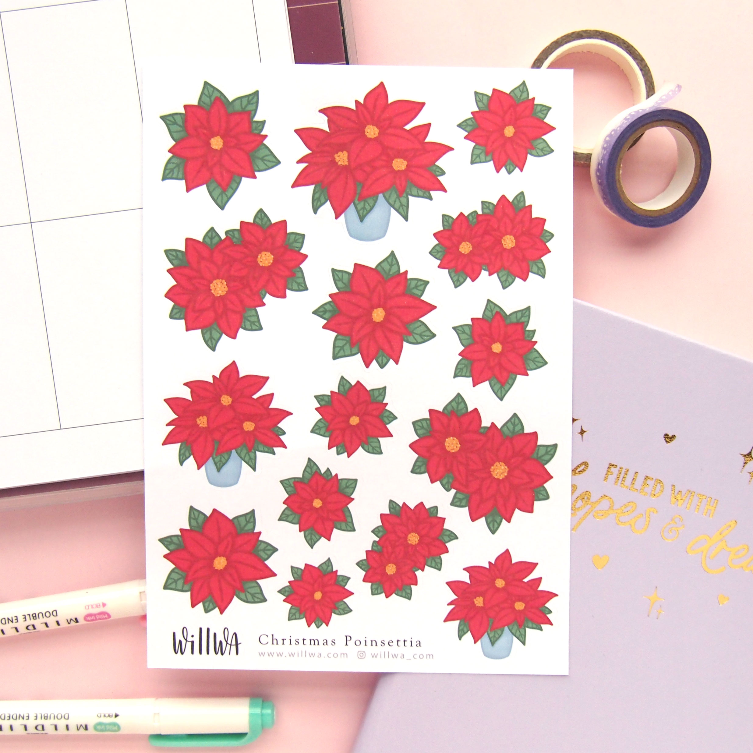 December Flower Sticker Bundle - Design by Willwa