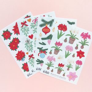 December Flower Sticker Bundle - Design by Willwa