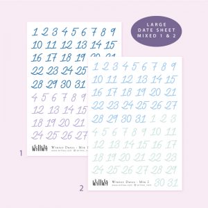 Winter Large Date Stickers - Design by Willwa