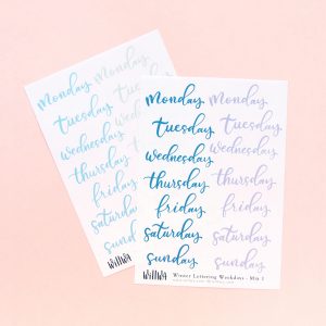 Winter Lettering Weekdays Stickers - Design by Willwa