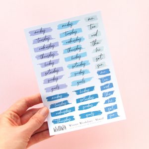 Winter Brush Stroke Weekdays Stickers - Design by Willwa