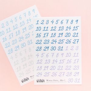 Winter Large Date Stickers - Design by Willwa