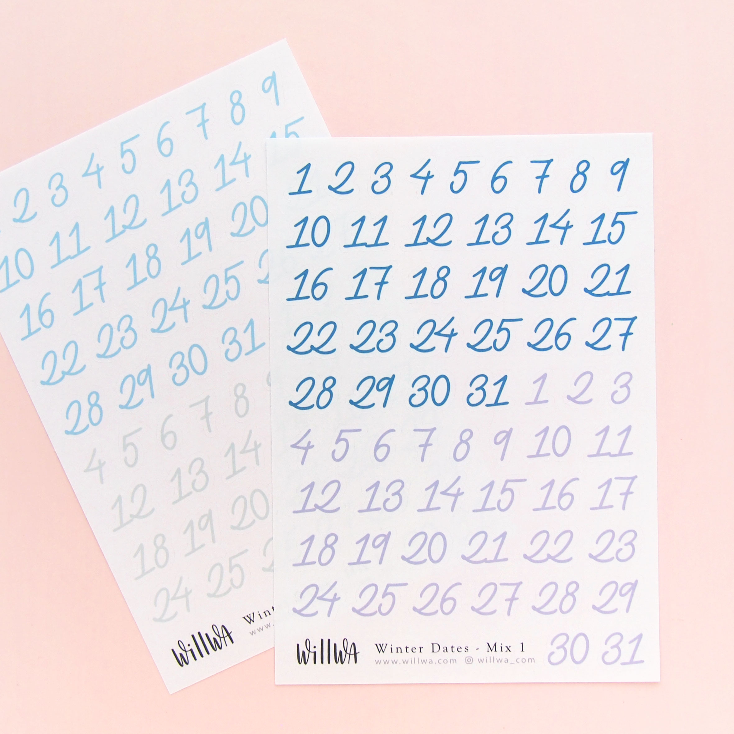Winter Large Date Stickers - Design by Willwa