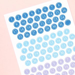 Winter Typewriter Key Date Stickers - Design by Willwa