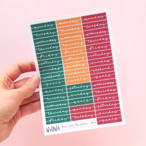 Christmas Box Weekdays Stickers - Design by Willwa