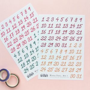 Christmas Large Date Stickers - Design by Willwa