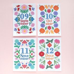 Monthly Floral Cover Page Stickers - Design by Willwa