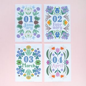 Monthly Floral Cover Page Stickers - Design by Willwa