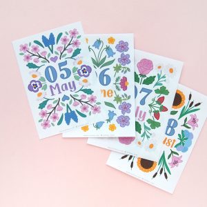 Monthly Floral Cover Page Stickers - Design by Willwa
