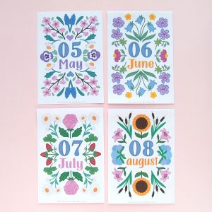 Monthly Floral Cover Page Stickers - Design by Willwa