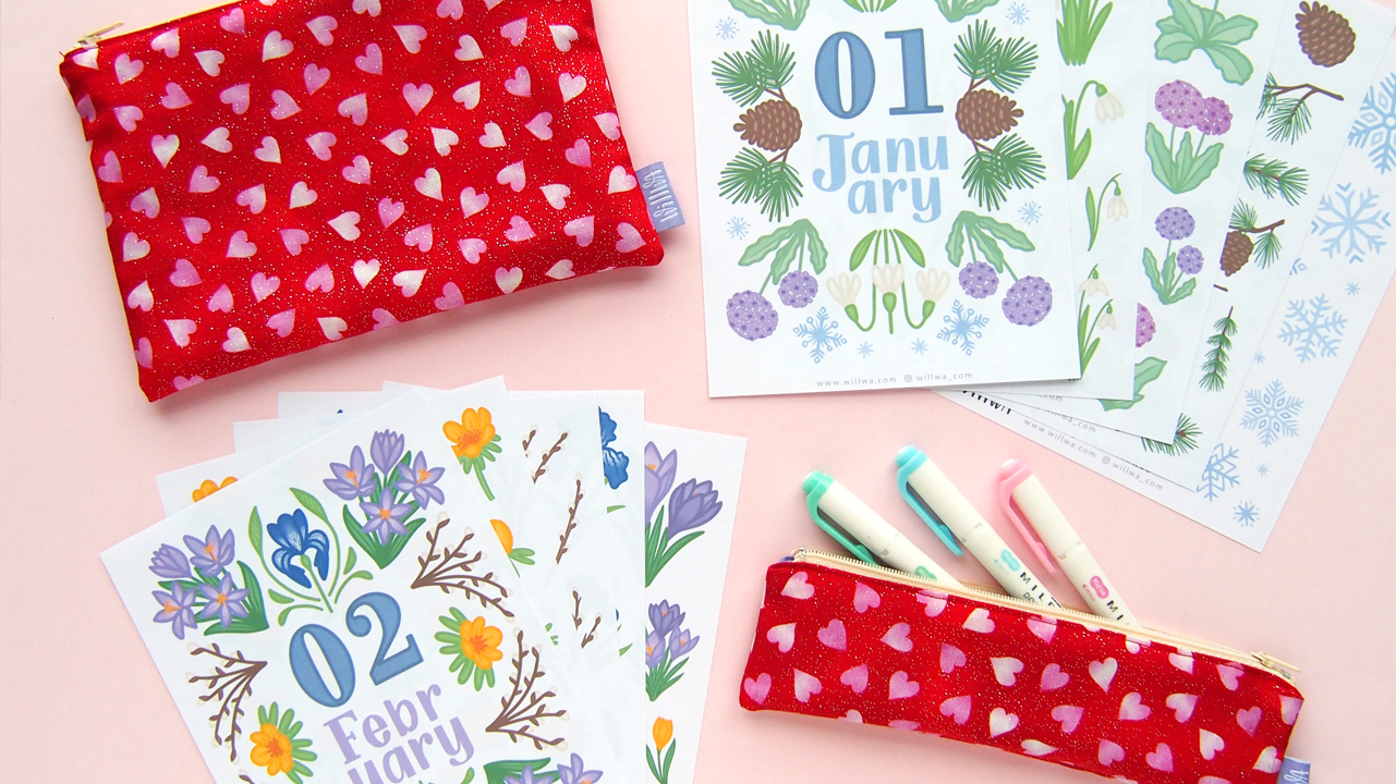 Valentine's Day Pencil Cases - Design by Willwa