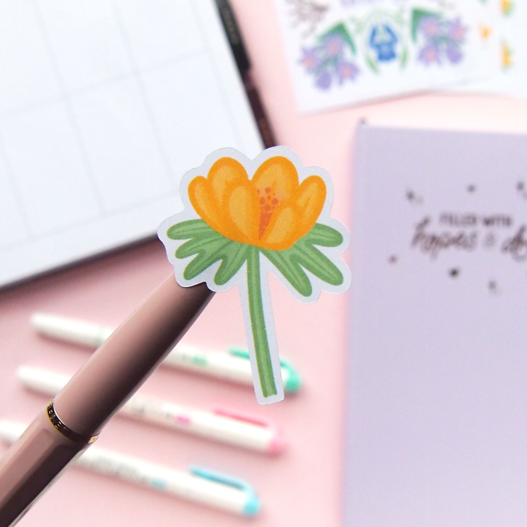 February Flower Sticker Bundle - Design by Willwa