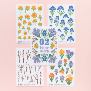 February Flower Sticker Bundle - Design by Willwa