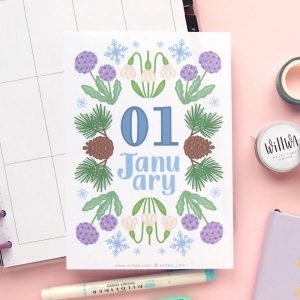 January Flower Sticker Bundle - Design by Willwa