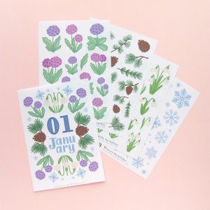 January Flower Sticker Bundle - Design by Willwa