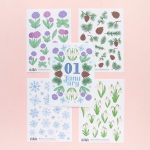 January Flower Sticker Bundle - Design by Willwa