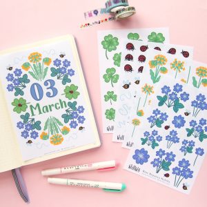 March Flower Sticker Bundle - Design by Willwa