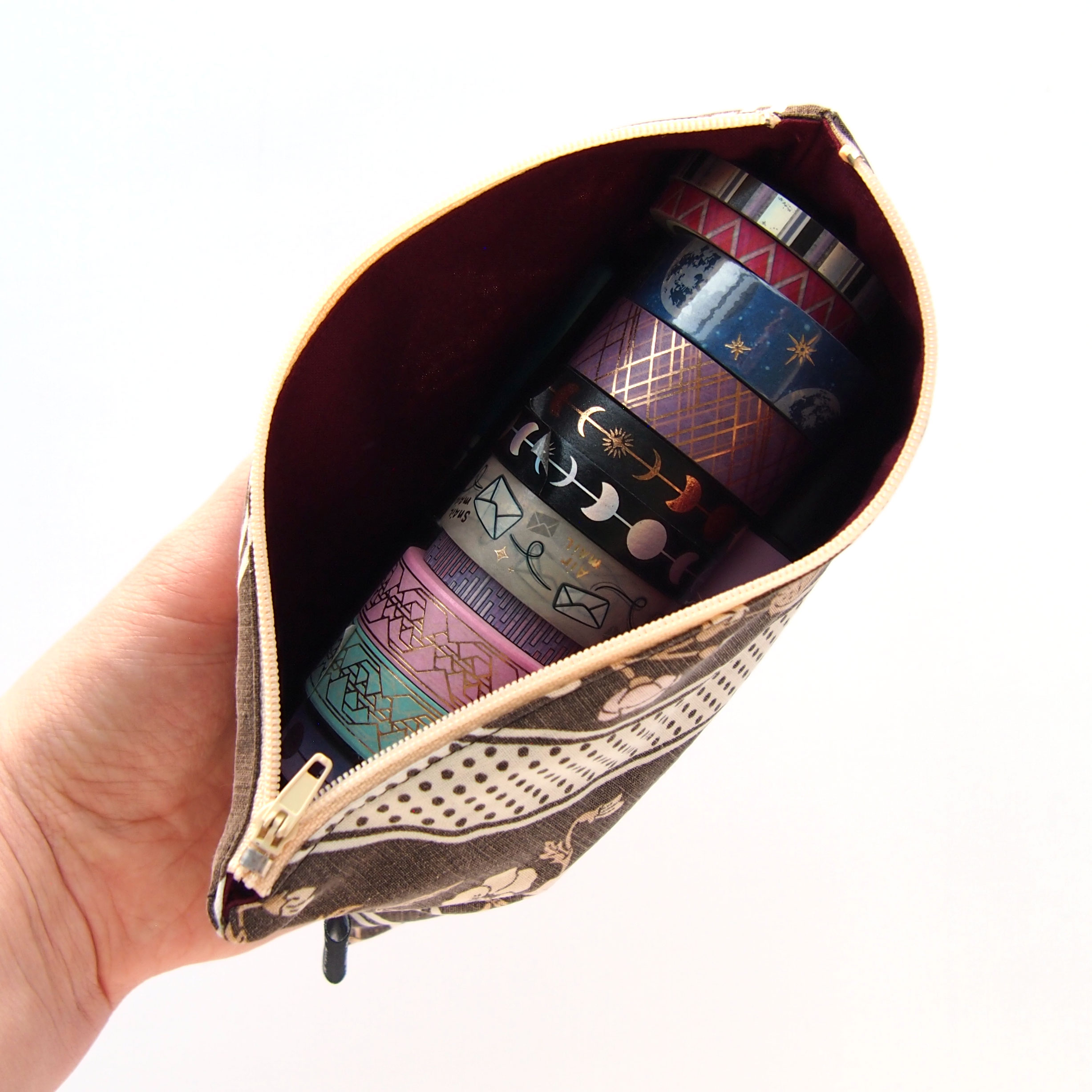 Flowers Brown Pencil Case - Design by Willwa