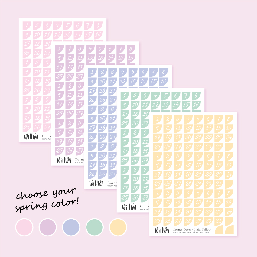 Spring Date Stickers - Design by Willwa