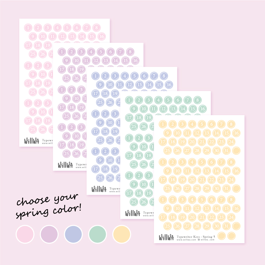 Spring Date Stickers - Design by Willwa