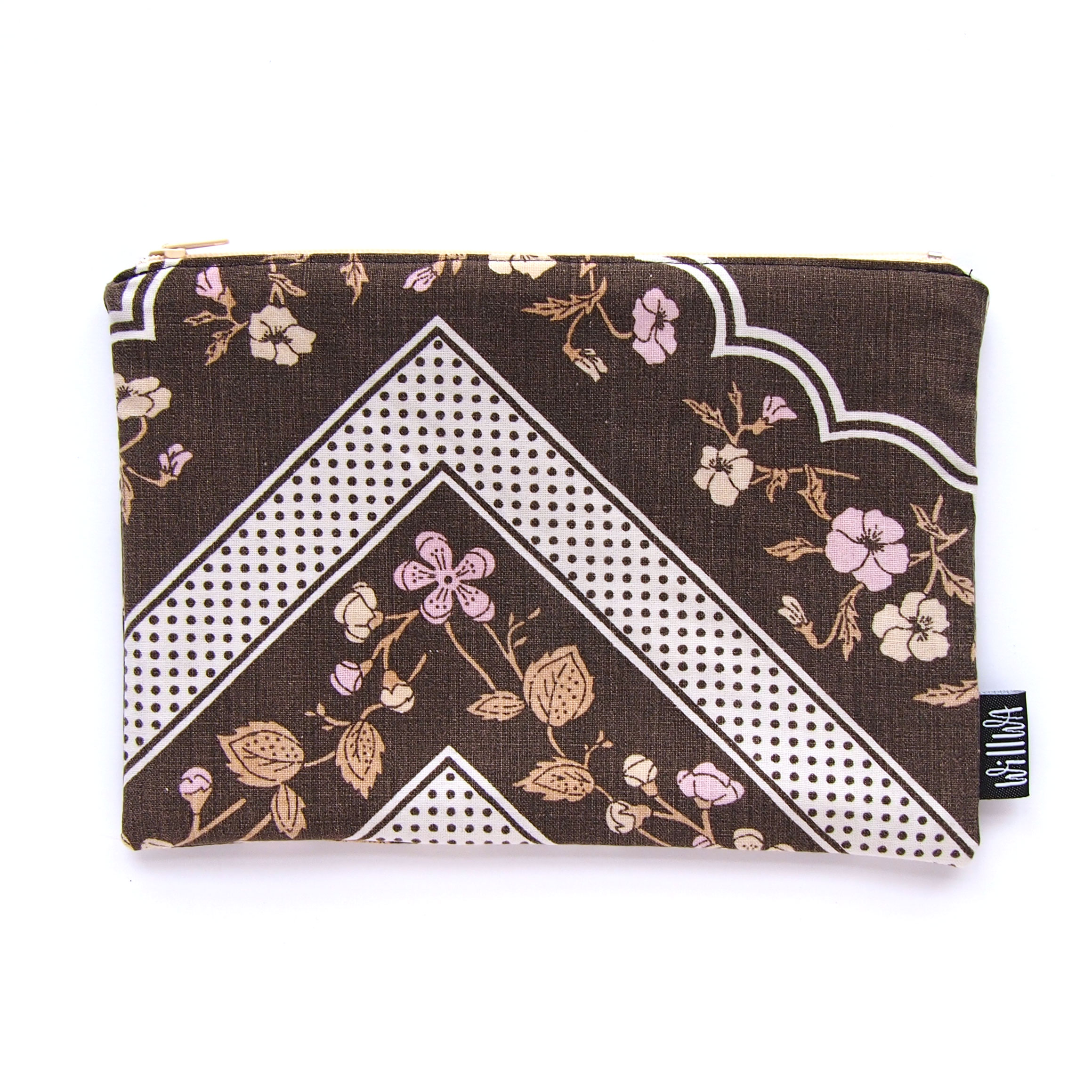Flowers Brown Pencil Case - Design by Willwa