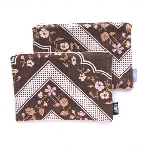 Flowers Brown Pencil Case - Design by Willwa