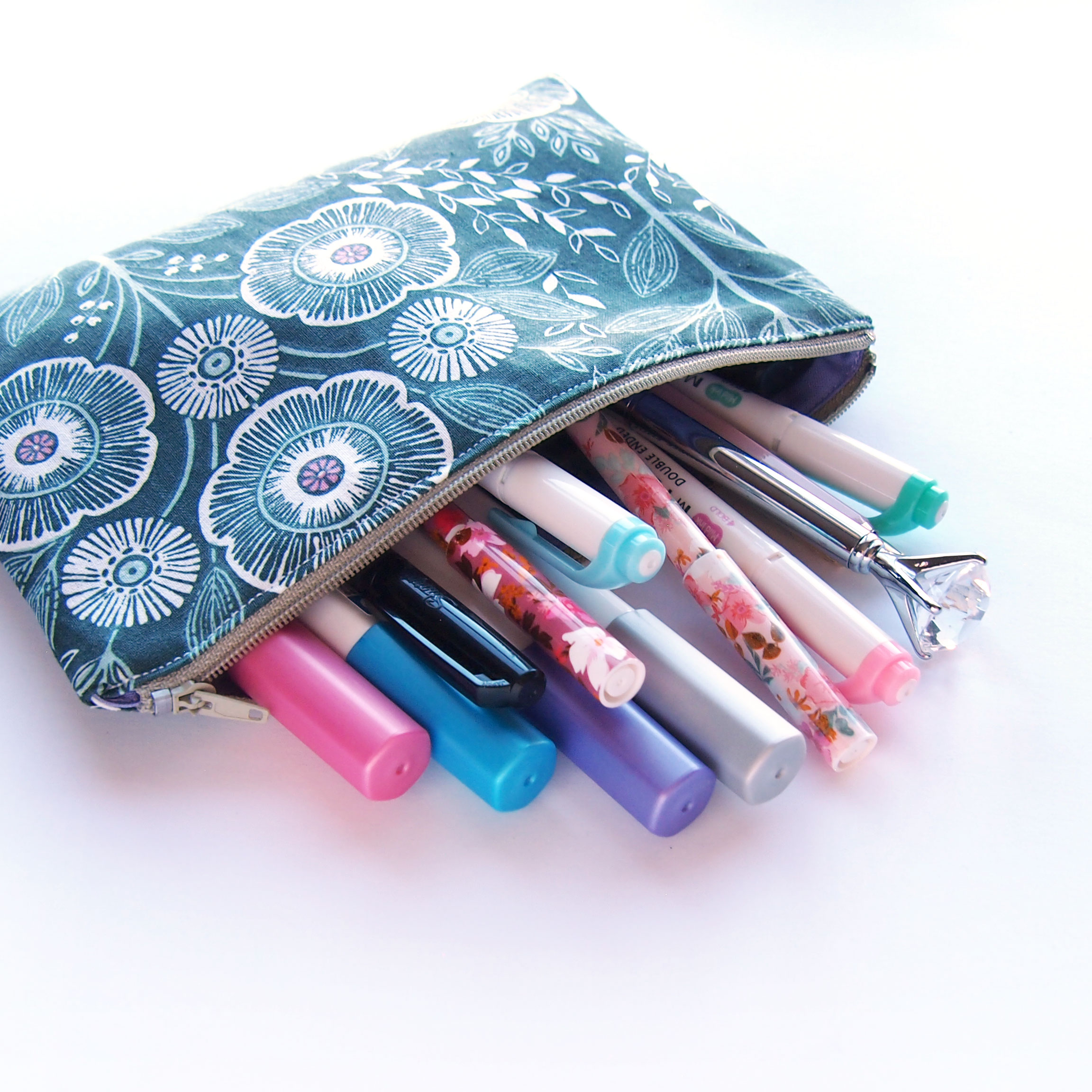 Graphic Flowers Pencil Case - Design by Willwa