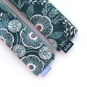 Graphic Flowers Mini Pencil Case - Design by Willwa