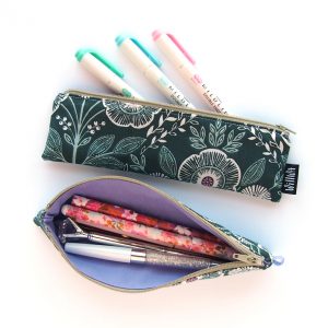 Graphic Flowers Mini Pencil Case - Design by Willwa