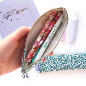 Green Baby Florals Mini Pencil Case - Design by Willwa