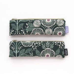 Graphic Flowers Mini Pencil Case - Design by Willwa