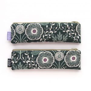 Graphic Flowers Mini Pencil Case - Design by Willwa