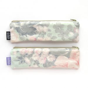 Mint Green Flowers Mini Pencil Case - Design by Willwa