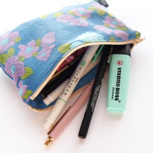Lilac & White Flowers Pencil Case - Design by Willwa