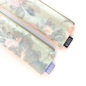 Mint Green Flowers Mini Pencil Case - Design by Willwa