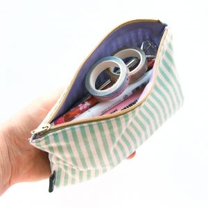Mint Green Stripes Pencil Case - Design by Willwa