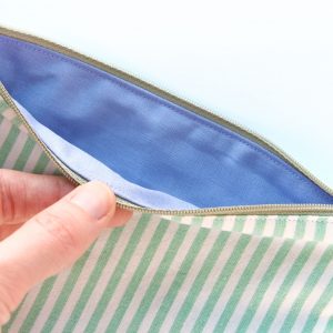 Mint Green Stripes Pencil Case - Design by Willwa