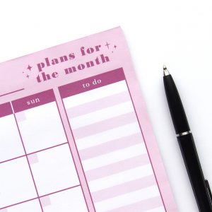 Monthly Planner Notepad Dahlias - Design by Willwa