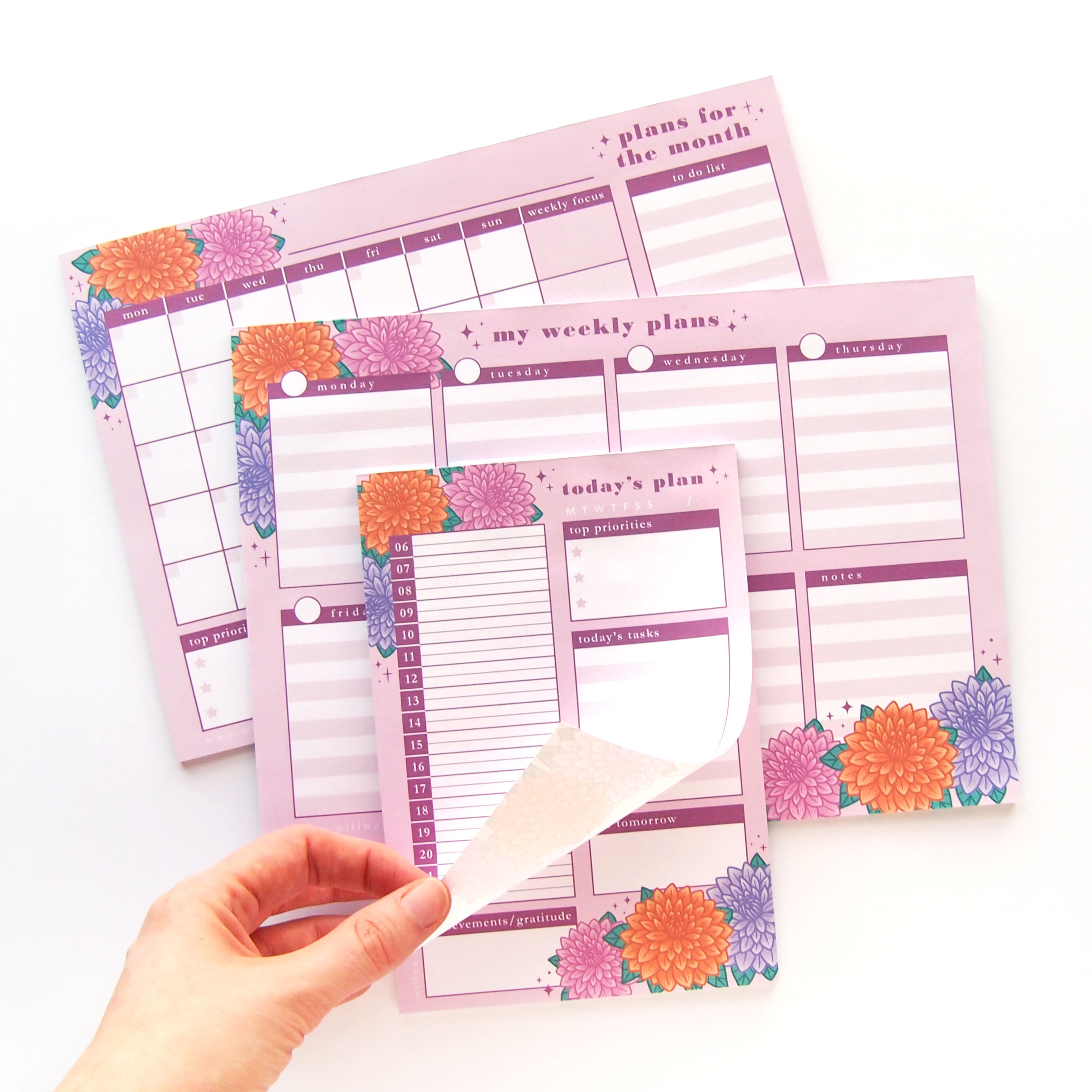Planner Notepad Dahlias - Design by Willwa