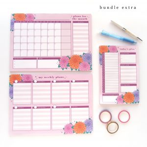 Planner Notepad Dahlias - Design by Willwa