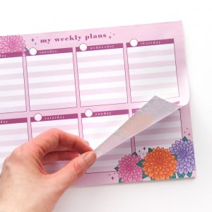 Weekly Planner Notepad Dahlias - Design by Willwa