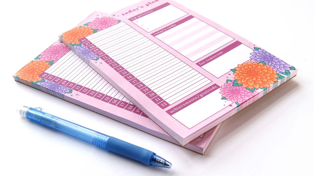 Planner Notepad Dahlias - Design by Willwa