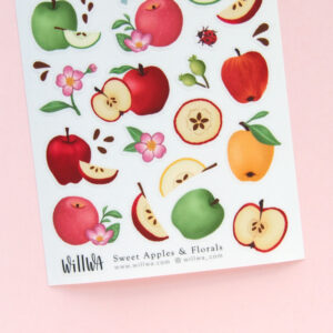 Sweet Apples and Florals Stickers - Design by Willwa